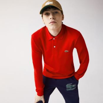 Lacoste Long-Sleeve Classic Fit L.12.12 Polo Pánské - Polo Červené | CZ-Yx52Ie